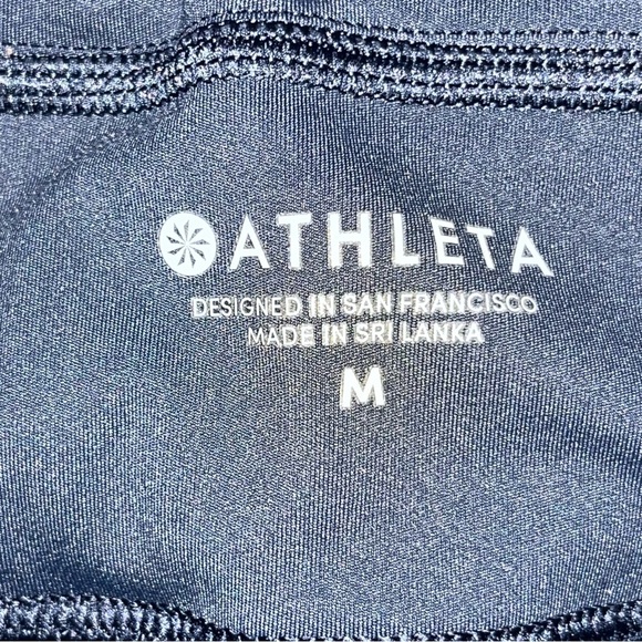 Athleta Navy Blue Contender Side Stripe Capri Tights Leggings - Picture 10 of 12